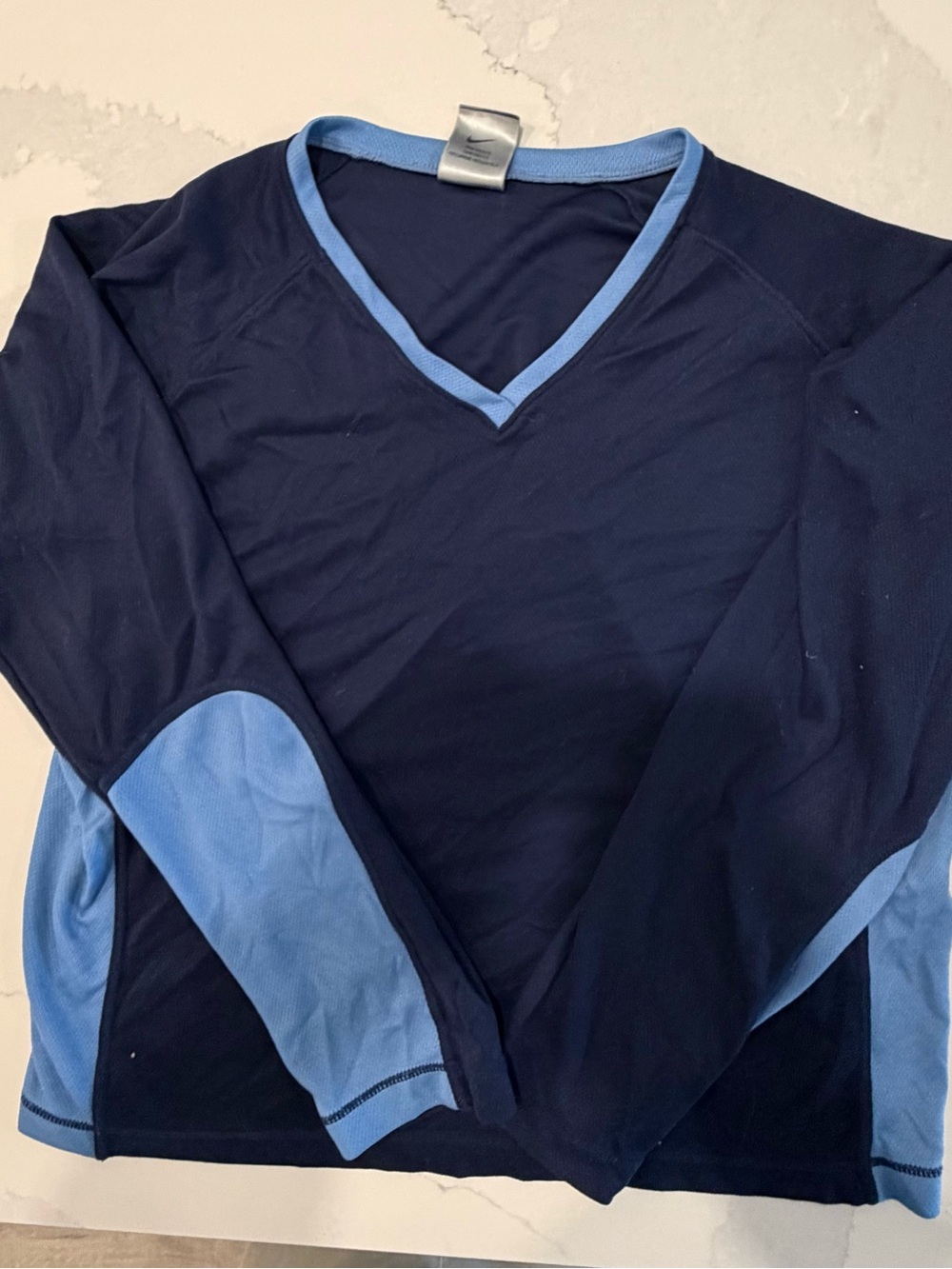 Nike Navy and Light Blue Athletic Top